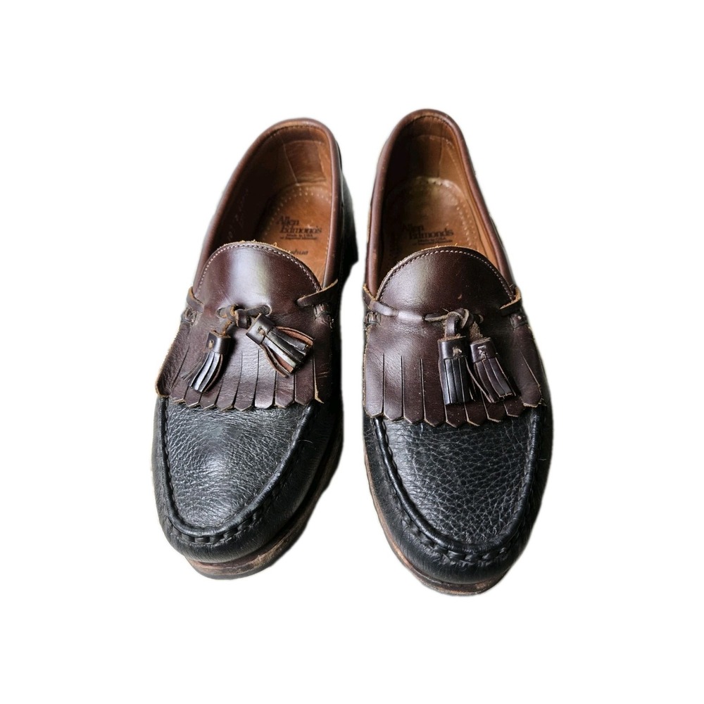 Allen Edmonds Mens 10 D Nashua Black Brown Kiltie Tassel Dress Loafer USA made‎